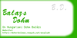 balazs dohm business card